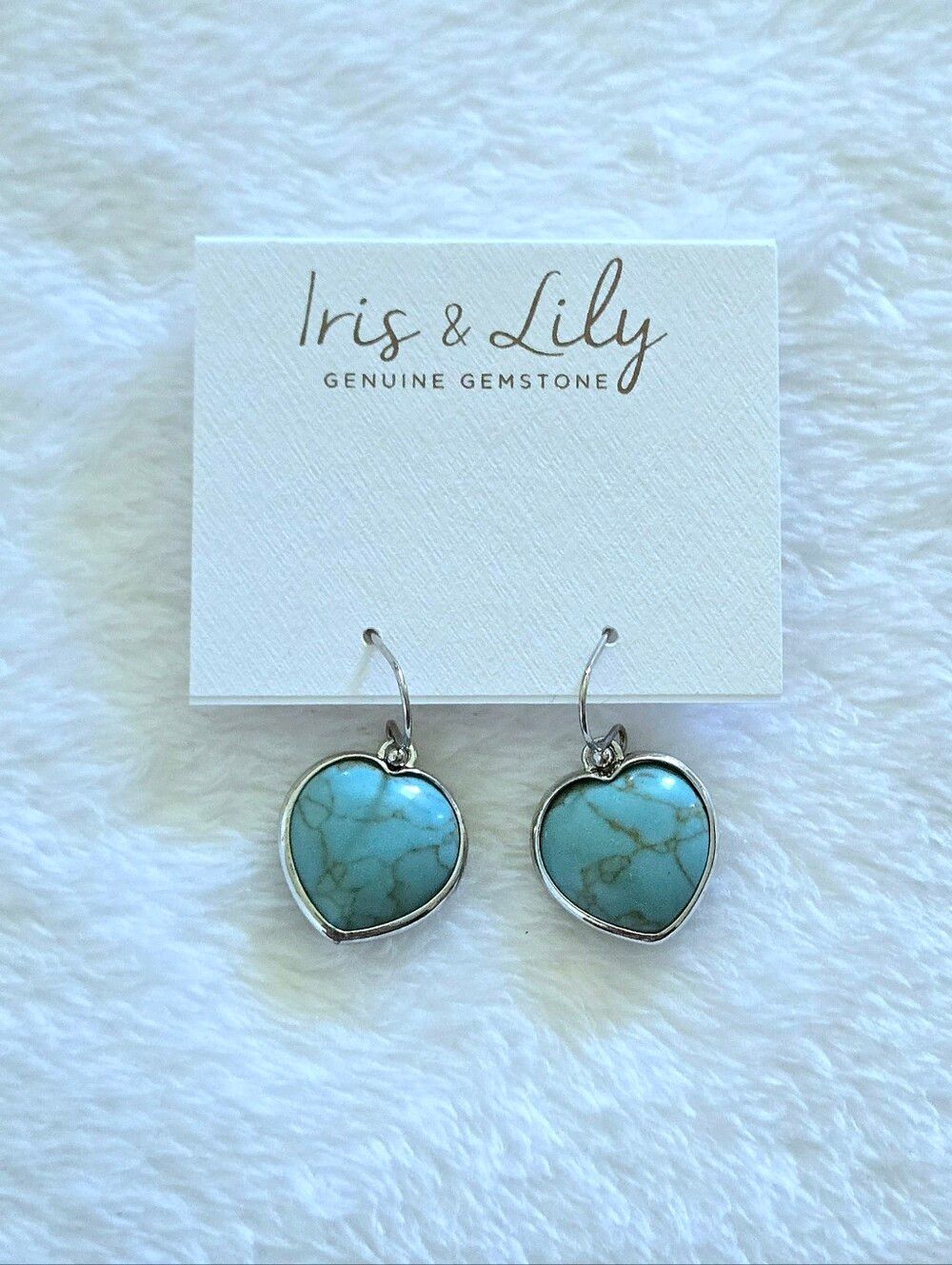 Iris & Lily Turquoise Heart🩵 with Copper Veins Drop⬇️ Earrings